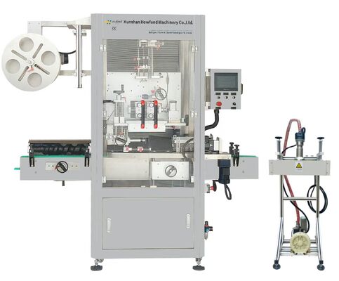 Factory Semi-Automatic Bottle Neck Sleeve Shrink Band Label Applicator Machine With Steam Tunnel
