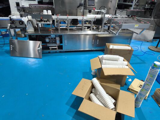 AUTOMATIC ICE CREAM CUP SHRINK SLEEVE LABELING MACHINE with HIGH SPEED