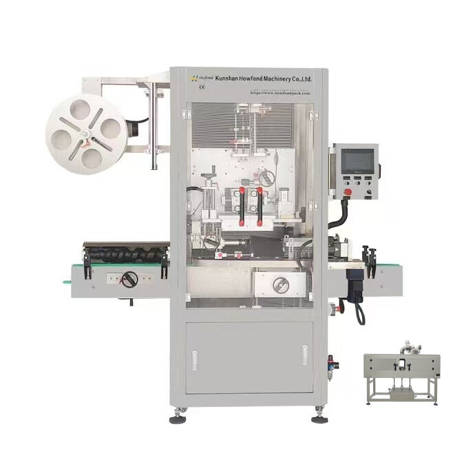Factory Semi-Automatic Bottle Neck Sleeve Shrink Band Label Applicator Machine With Steam Tunnel