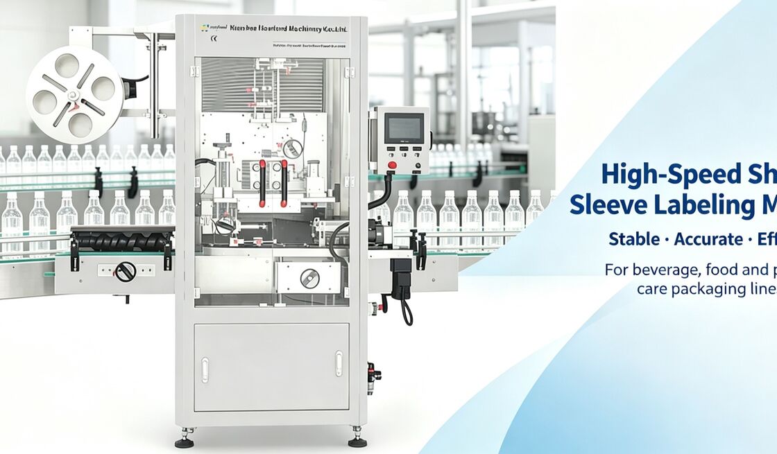 High Precision Sleeve Applicator with Heat Tunnel for Adjustable Temperature Shrink System for Bottles Cans and Containers
